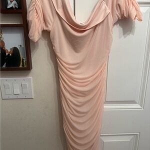 VENUS Strapless Blush Draped Dress size Large